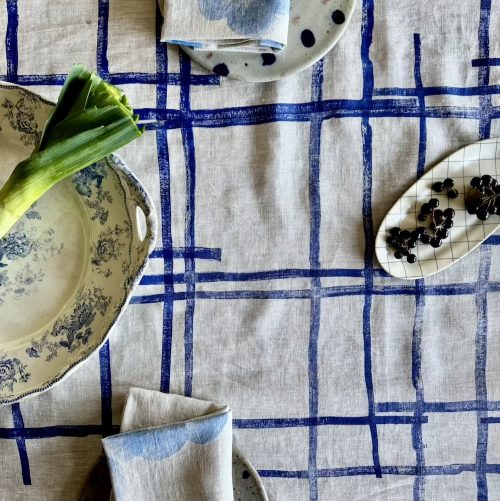 kariert, königsblau